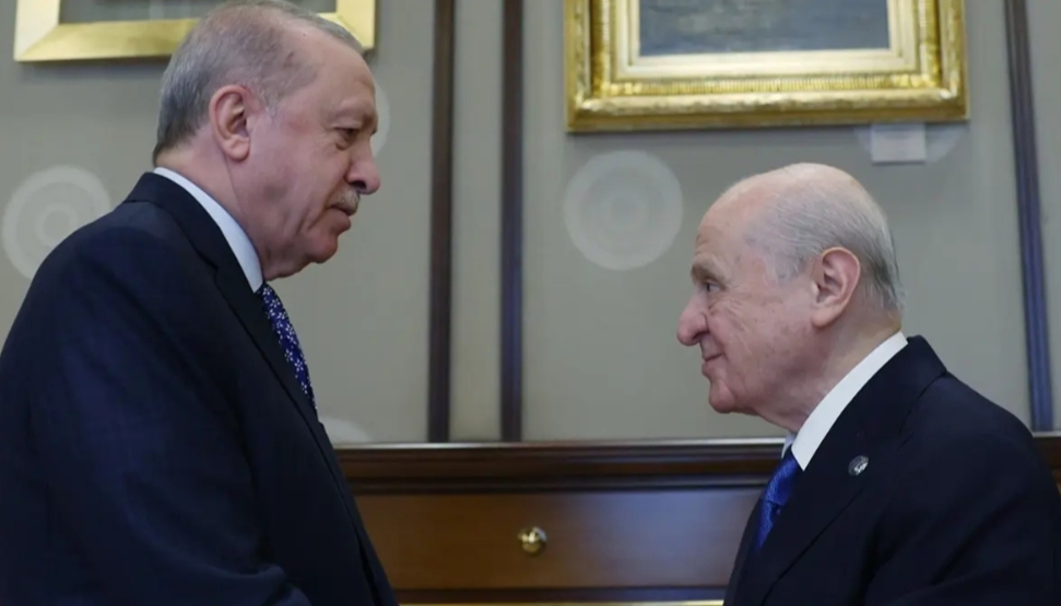 Başkan Erdoğan, MHP Genel Başkanı Devlet Bahçeli ile Cumhurbaşkanlığı Külliyesi'nde