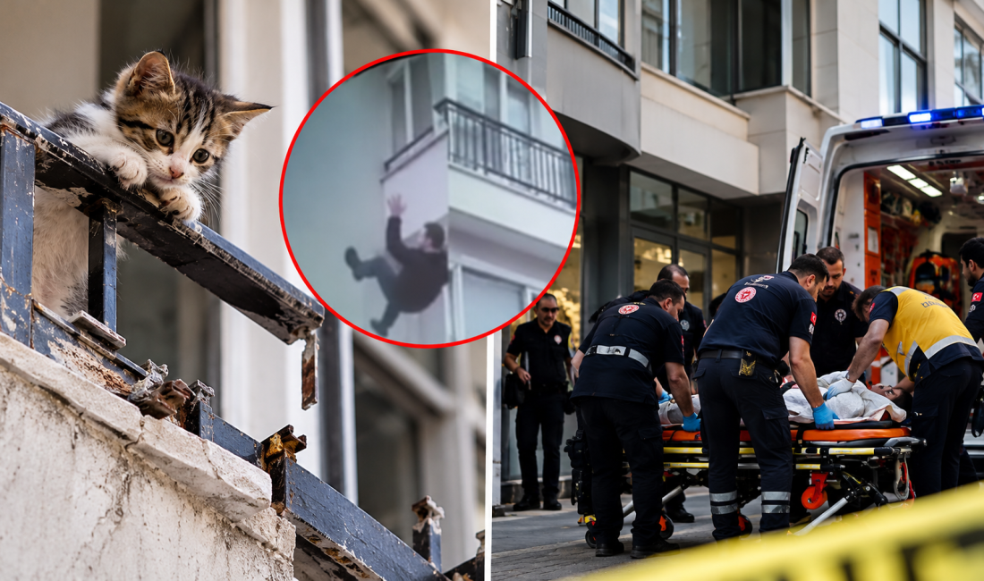 Bursa'nın Osmangazi ilçesinde 45 yaşındaki Şahin T., yavru kediyi kurtarmaya