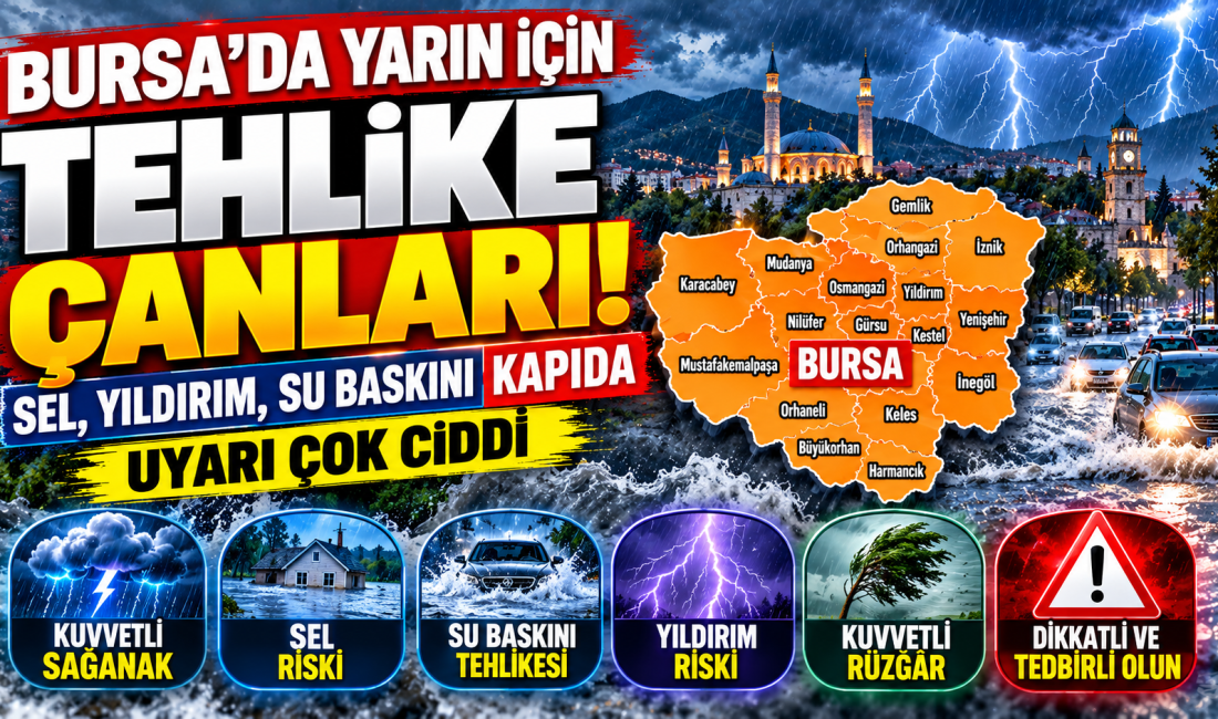 Meteoroloji, 17 Ekim Cumartesi günü Bursa ve çevresinde metrekareye 40-80